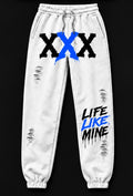 LLM Signature Sweatpants- WHITE/BLUE